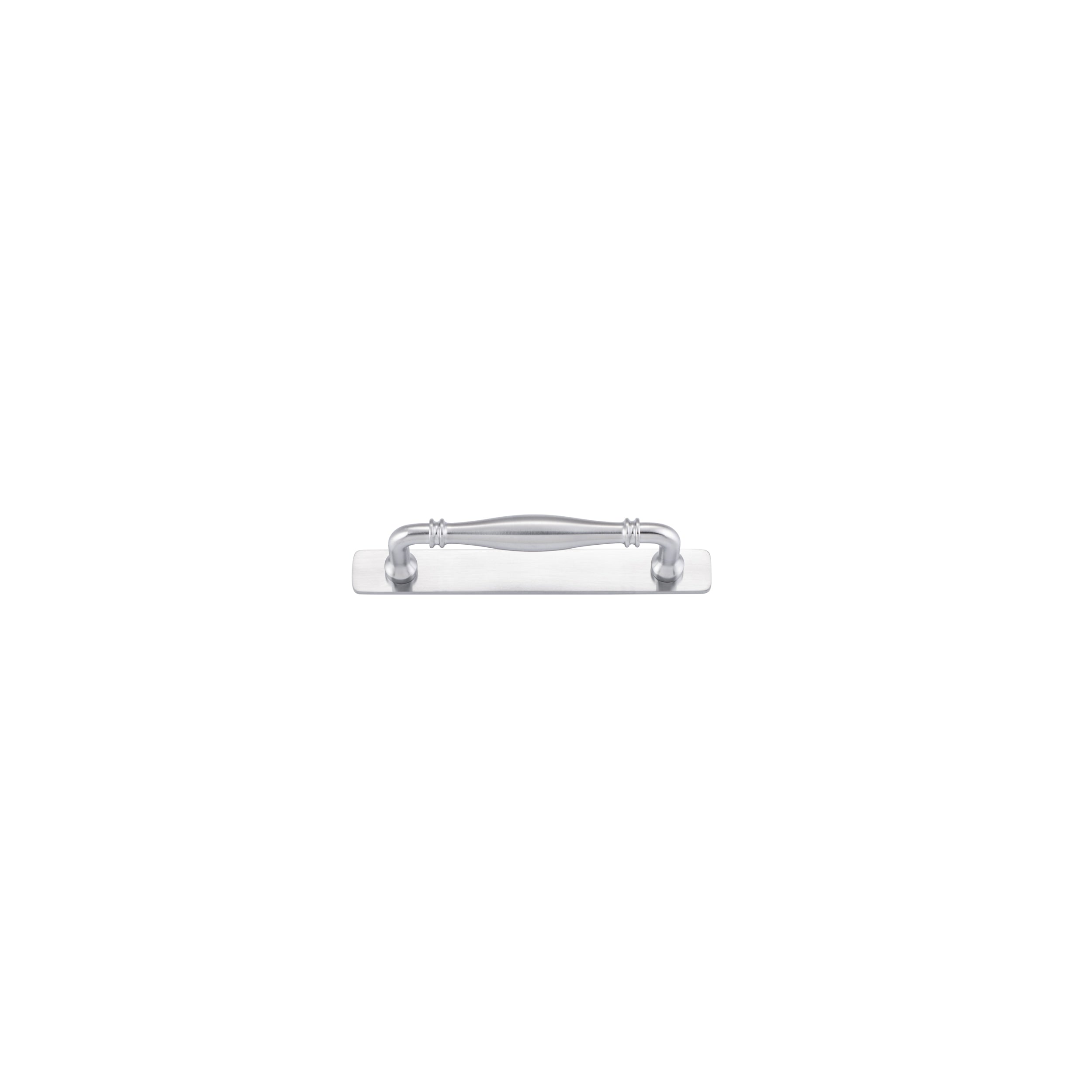 Iver Cabinet Pull Sarlat Brushed Chrome CTC128mm With Backplate