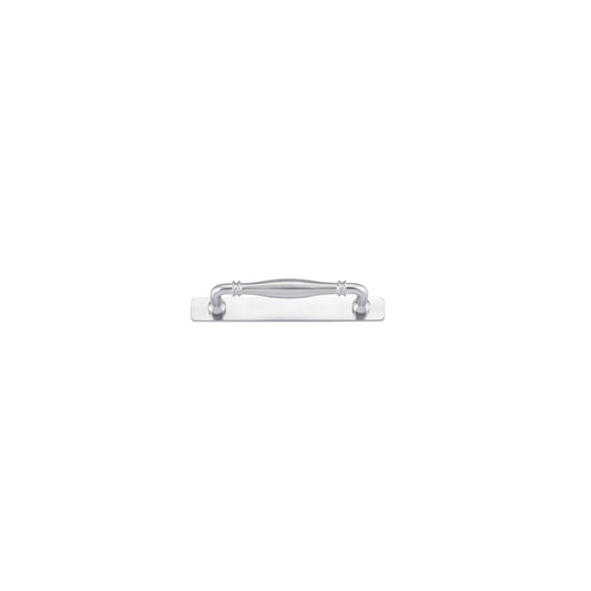 Iver Cabinet Pull Sarlat Brushed Chrome CTC128mm With Backplate