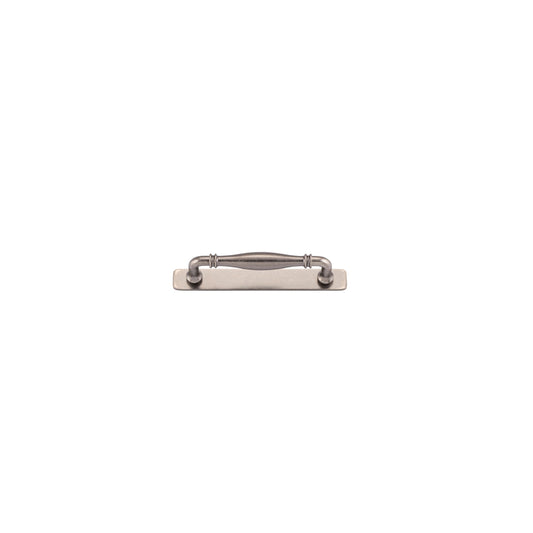 Iver Cabinet Pull Sarlat Distressed Nickel CTC128mm With Backplate