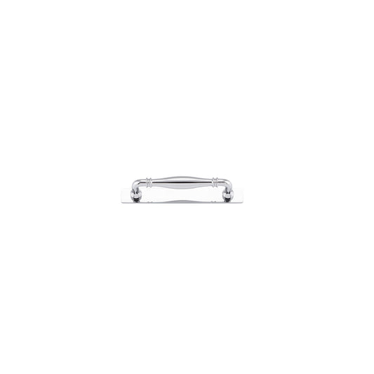 Iver Cabinet Pull Sarlat Polished Chrome CTC128mm With Backplate