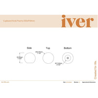 Iver Cupboard Knob Puerto Signature Brass D32xP30mm
