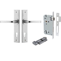Iver Door Handle Annecy Chamfered Key/Thumb Brushed Chrome Entrance Kit