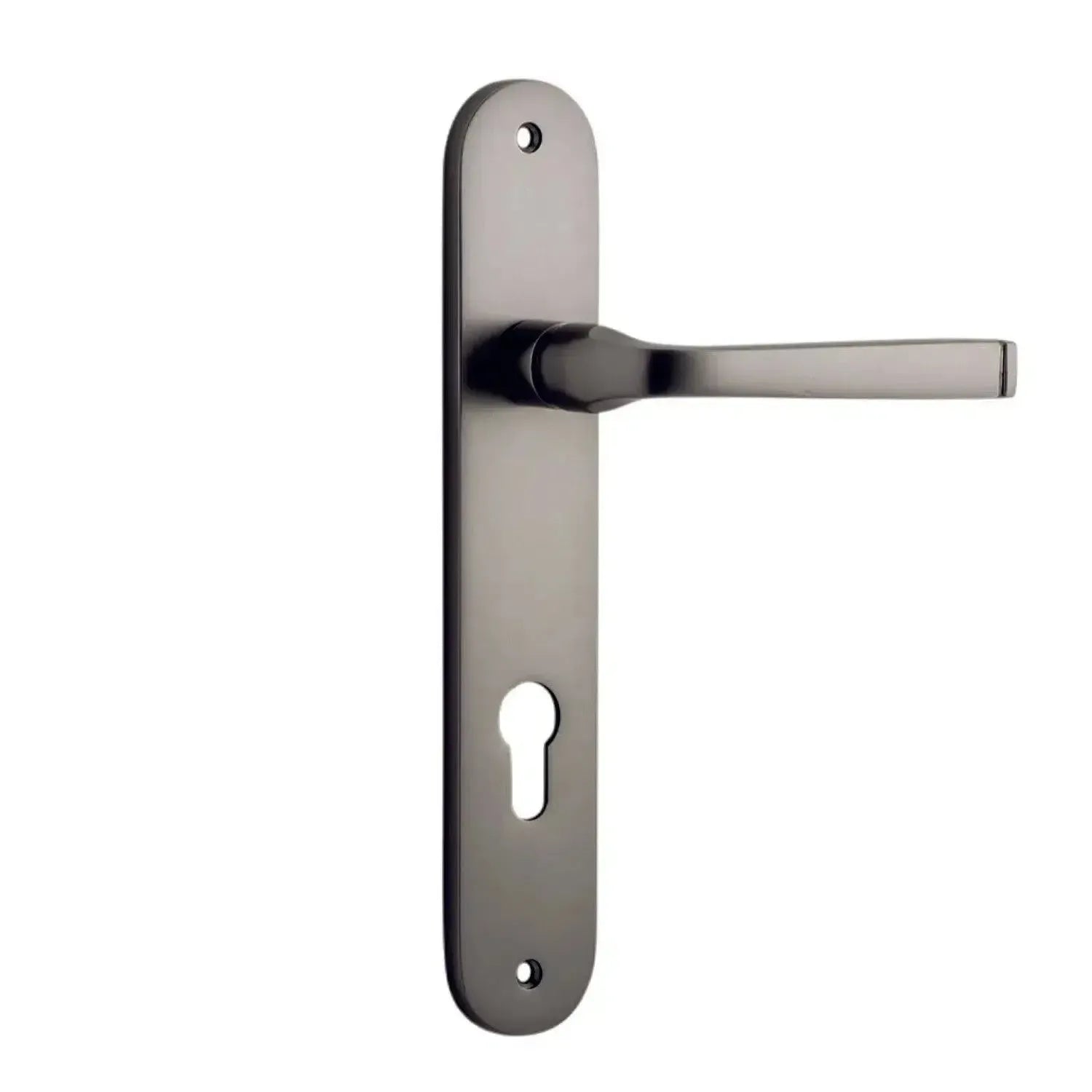 Iver Door Handle Annecy Oval Euro Pair Satin Nickel