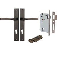 Iver Door Handle Annecy Rectangular Euro Key/Thumb Signature Brass Entrance Kit