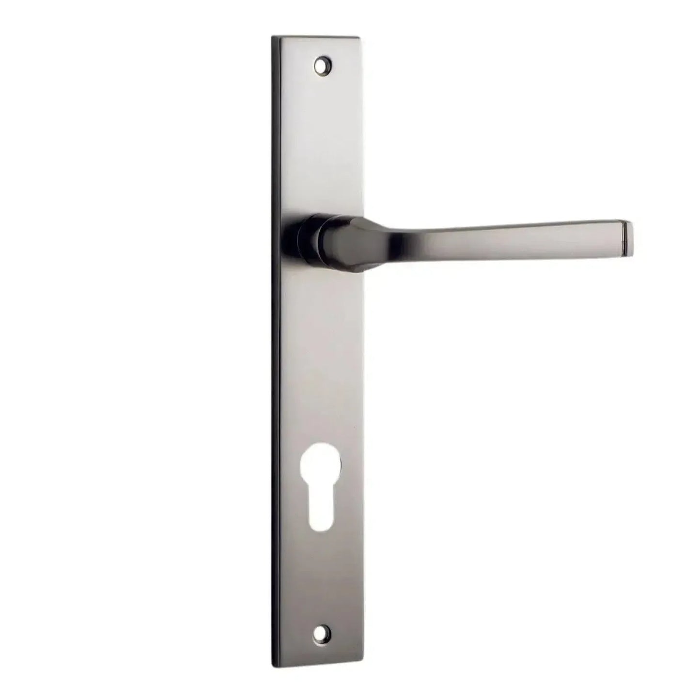 Iver Door Handle Annecy Rectangular Euro Pair Satin Nickel