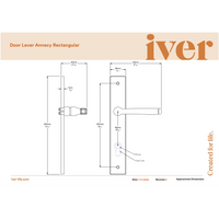 Iver Door Handle Annecy Rectangular Privacy Pair Brushed Chrome