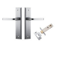 Iver Door Handle Annecy Stepped Latch Brushed Chrome Passage Kit