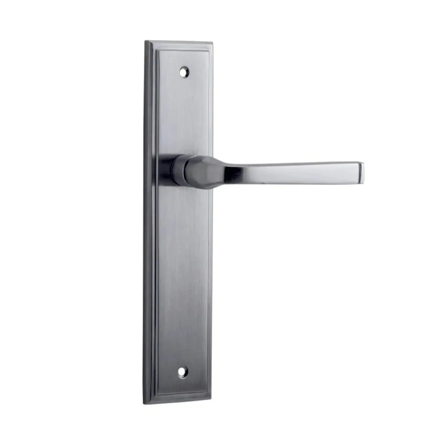 Iver Door Handle Annecy Stepped Latch Pair Brushed Chrome