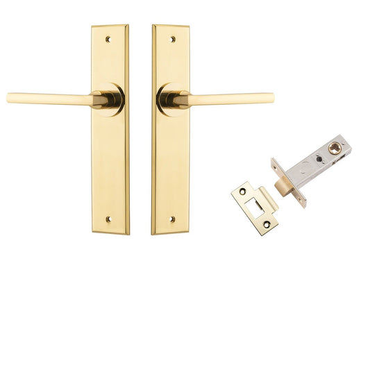Iver Door Handle Baltimore Chamfered Polished Brass Passage Kit