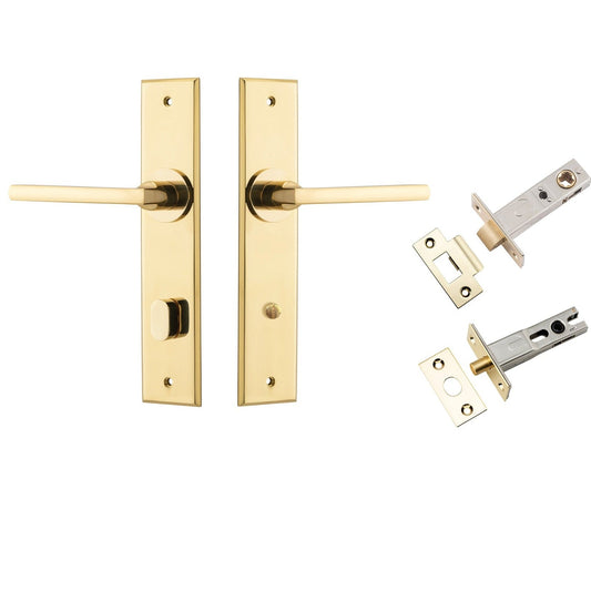 Iver Door Handle Baltimore Chamfered Privacy Polished Brass Privacy Kit