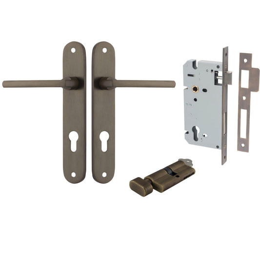 Iver Door Handle Baltimore Oval Euro Key/Thumb Signature Brass Entrance Kit