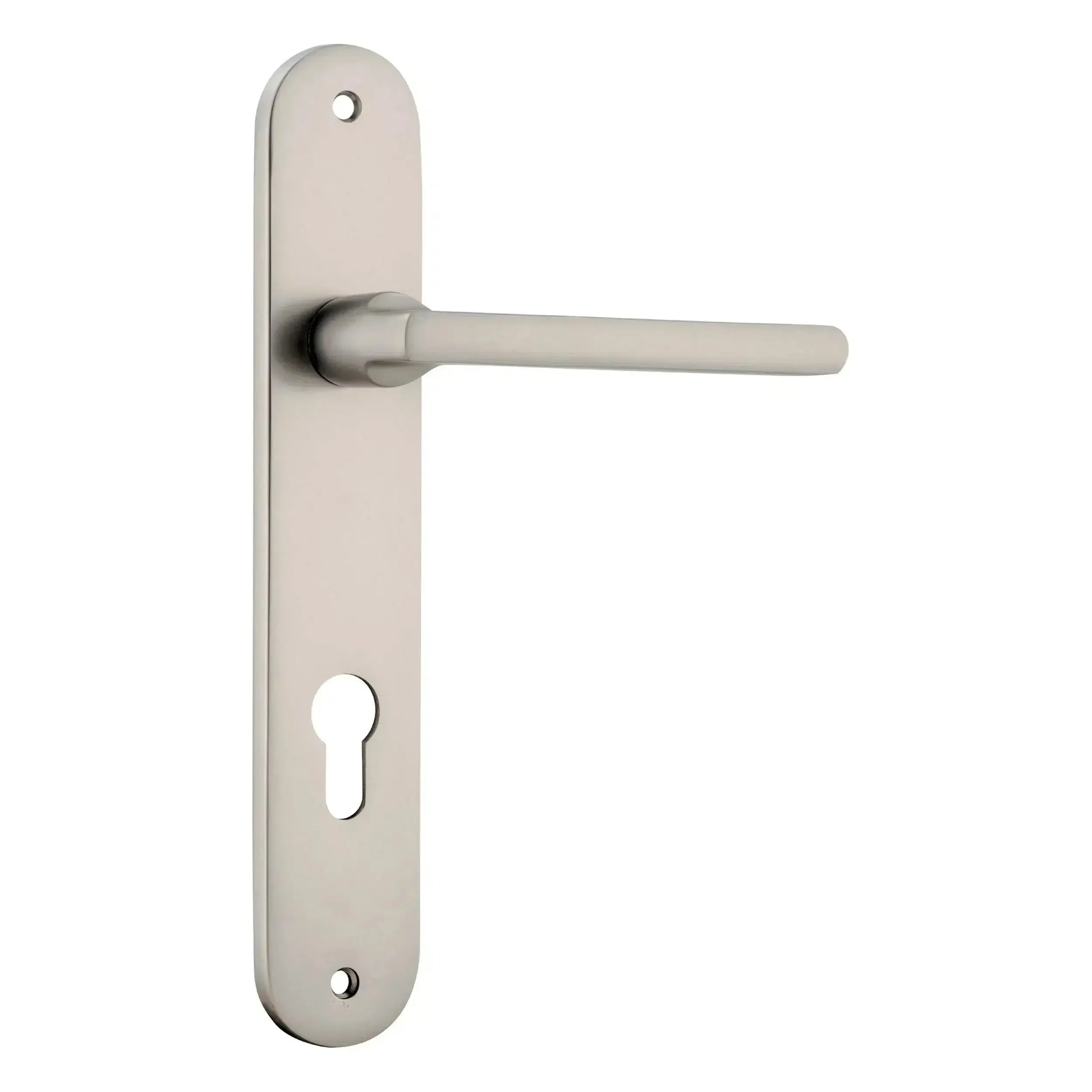 Iver Door Handle Baltimore Oval Euro Pair Satin Nickel