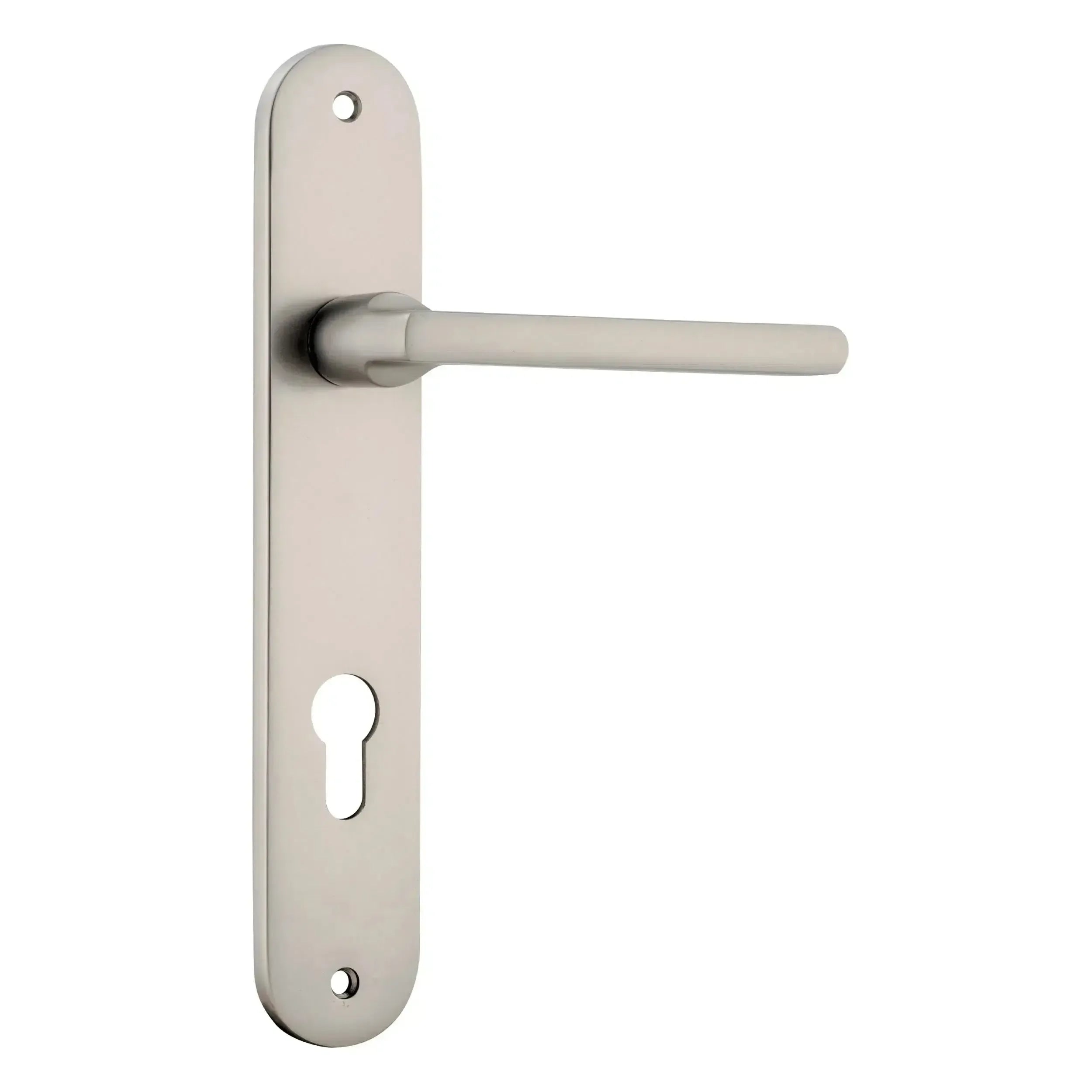 Iver Door Handle Baltimore Oval Euro Pair Satin Nickel