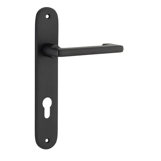 Iver Door Handle Baltimore Return Oval Euro Pair Matt Black