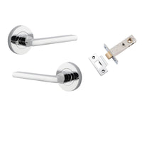 Iver Door Handle Baltimore Round Rose Inbuilt Privacy Pair Kit Polished Chrome