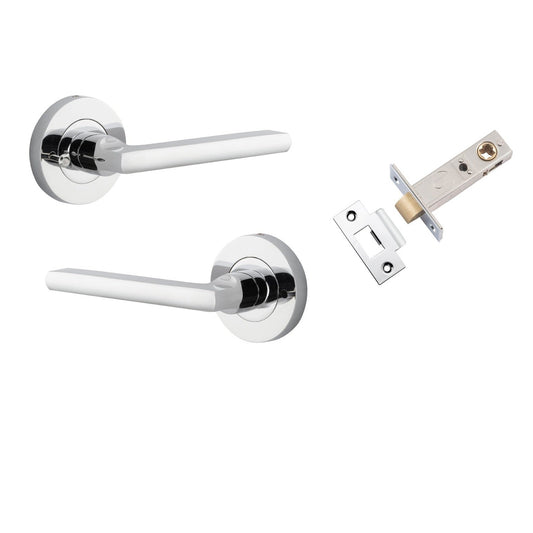 Iver Door Handle Baltimore Round Rose Inbuilt Privacy Pair Kit Polished Chrome