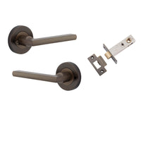 Iver Door Handle Baltimore Round Rose Inbuilt Privacy Pair Kit Signature Brass