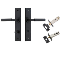 Iver Door Handle Berlin Chamfered Privacy Matt Black Privacy Kit