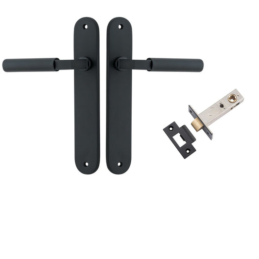 Iver Door Handle Berlin Oval Matt Black Passage Kit
