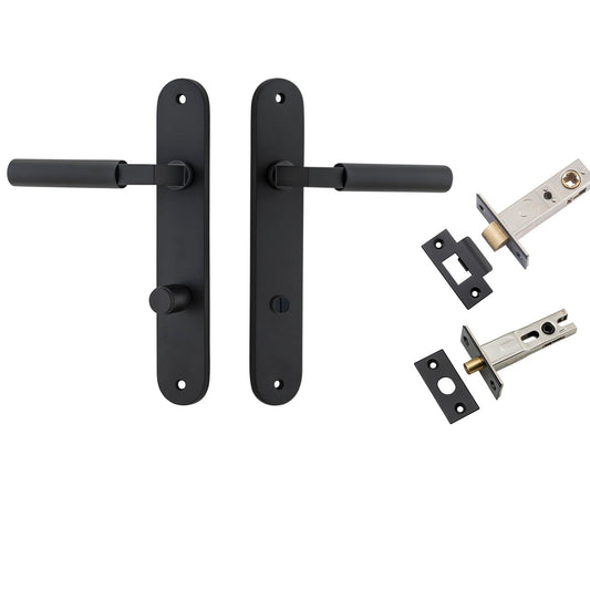 Iver Door Handle Berlin Oval Privacy Matt Black Privacy Kit