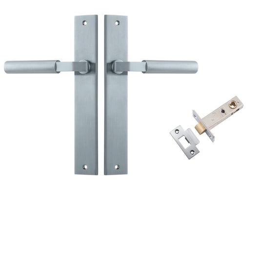 Iver Door Handle Berlin Rectangular Brushed Chrome Passage Kit
