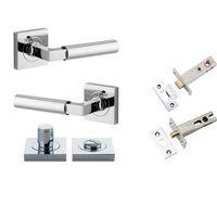 Iver Door Handle Berlin Rose Square Polished Chrome Privacy Kit