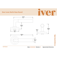 Iver Door Handle Berlin Round Rose Pair Polished Chrome