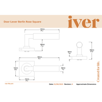 Iver Door Handle Berlin Square Rose Pair Polished Chrome