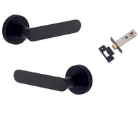 Iver Door Handle Bronte Rose Round Matt Black Passage Kit
