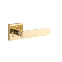 Iver Door Handle Bronte Rose Square Polished Brass Inbuilt Privacy Kit