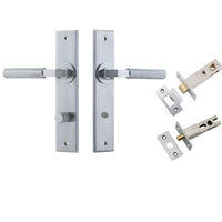 Iver Door Handle Brunswick Chamfered Privacy Brushed Chrome Privacy Kit