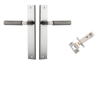 Iver Door Handle Brunswick Knurled Rectangular Satin Nickel Passage Kit