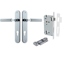 Iver Door Handle Brunswick Oval Euro Pair Key/Thumb Polished Chrome Entrance Kit