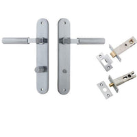 Iver Door Handle Brunswick Oval Privacy Brushed Chrome Privacy Kit