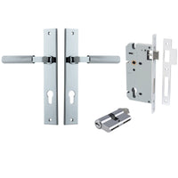 Iver Door Handle Brunswick Rectangular Euro Pair Key/Key Polished Chrome Entrance Kit