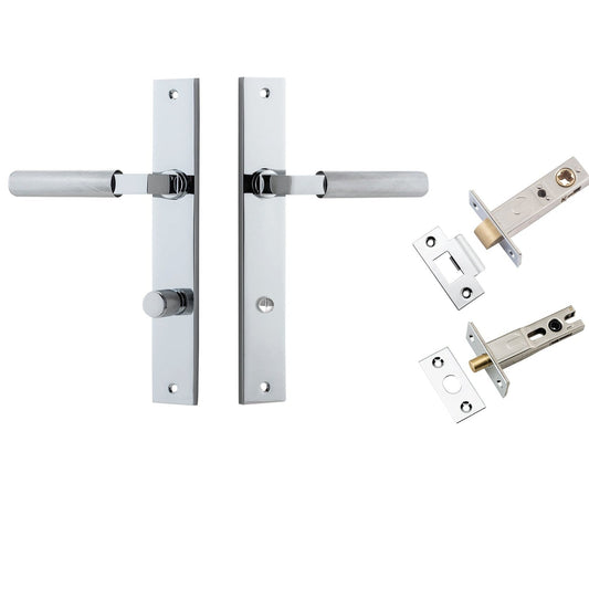 Iver Door Handle Brunswick Rectangular Privacy Polished Chrome Privacy Kit