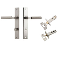 Iver Door Handle Brunswick Rectangular Privacy Satin Nickel Privacy Kit