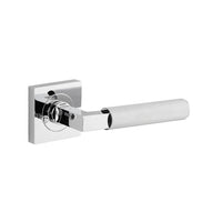 Iver Door Handle Brunswick Rose Square Polished Chrome Inbuilt Privacy Kit