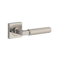 Iver Door Handle Brunswick Rose Square Satin Nickel Inbuilt Privacy Kit