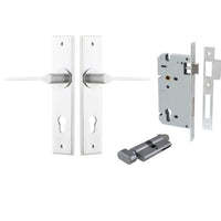 Iver Door Handle Como Chamfered Key/Thumb Brushed Chrome Entrance Kit