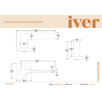 Iver Door Handle Como Square Rose Pair Brushed Chrome