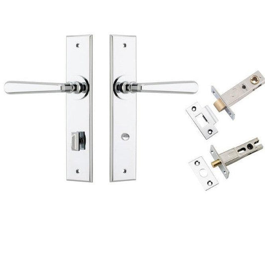Iver Door Handle Copenhagen Chamfered Privacy Polished Chrome Privacy Kit