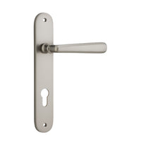 Iver Door Handle Copenhagen Oval Euro Pair Satin Nickel