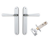 Iver Door Handle Copenhagen Oval Latch Pair Brushed Chrome Passage Kit