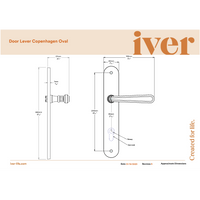 Iver Door Handle Copenhagen Oval Latch Pair Distressed Nickel