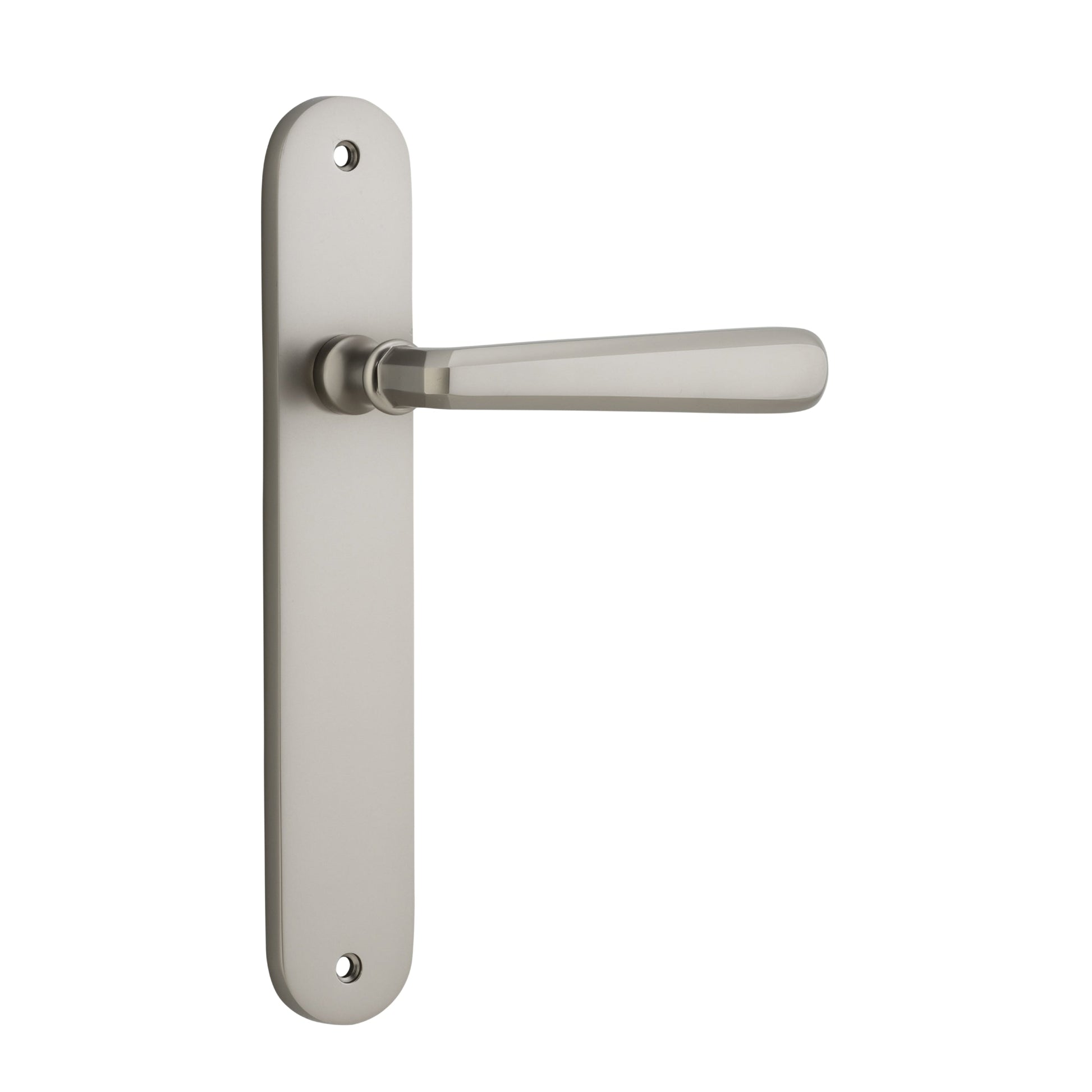 Iver Door Handle Copenhagen Oval Latch Pair Satin Nickel