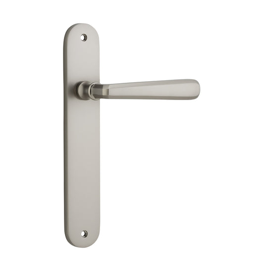 Iver Door Handle Copenhagen Oval Latch Pair Satin Nickel