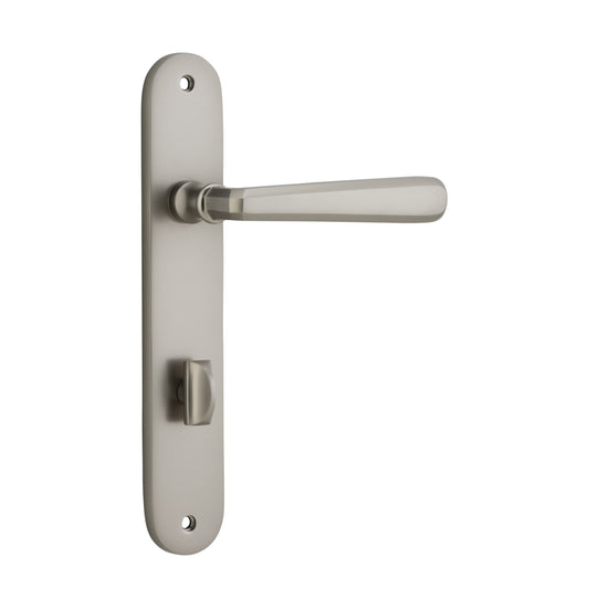Iver Door Handle Copenhagen Oval Privacy Pair Satin Nickel