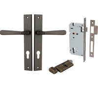 Iver Door Handle Copenhagen Rectangular Euro Pair Key/Thumb Signature Brass Entrance Kit