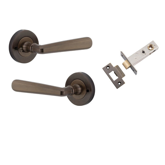 Iver Door Handle Copenhagen Round Rose Inbuilt Privacy Pair Kit Signature Brass